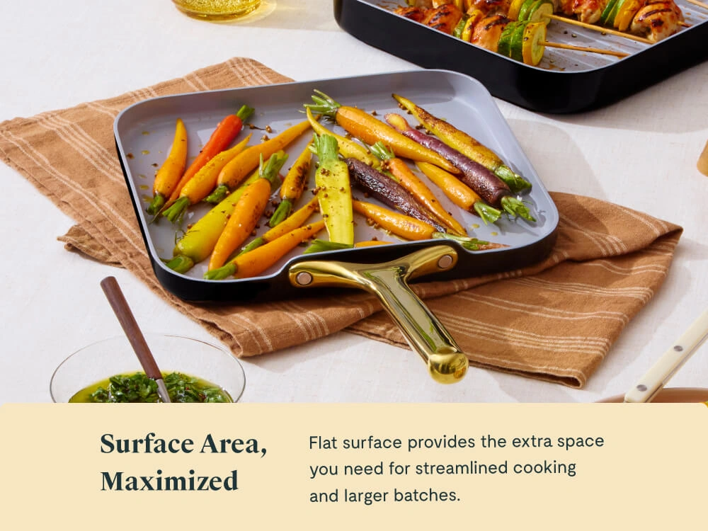 Ceramic Square Griddle Pan - Black Iconics - Tablescape Lifestyle