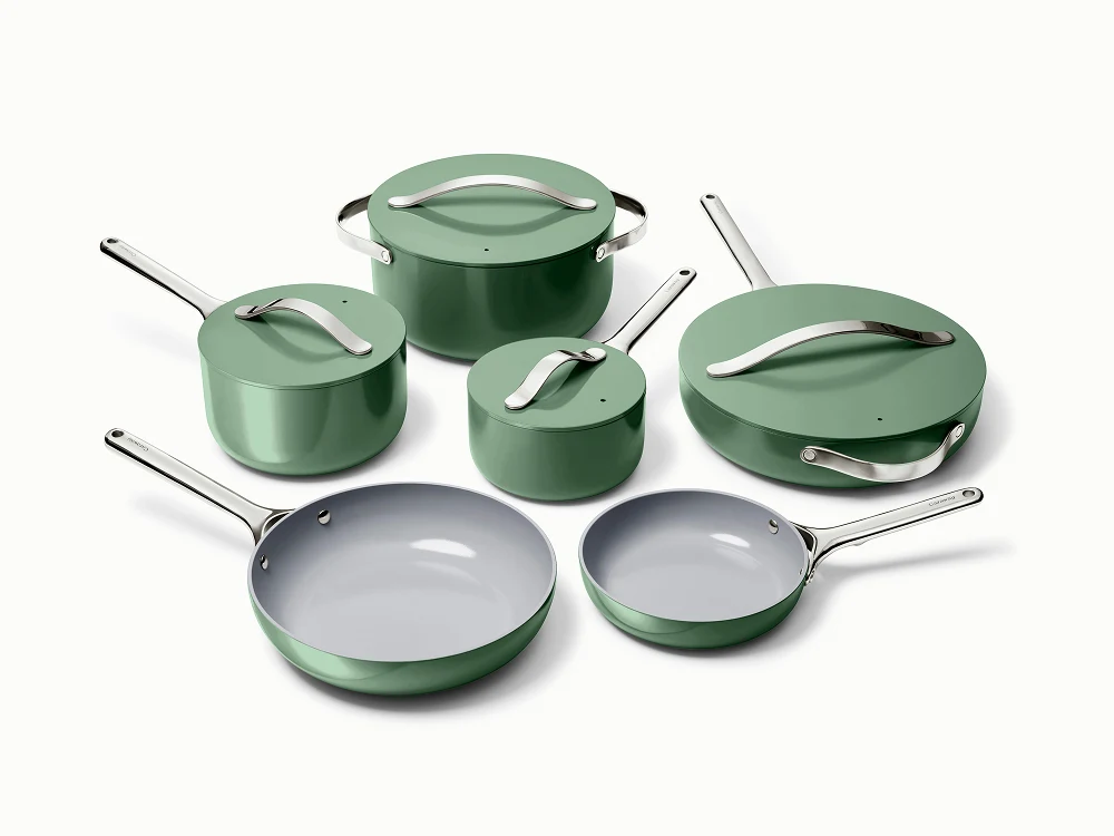 Caraway 16-piece cookware and minis set in sage