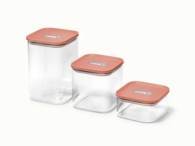 Glass Airtight Container Trio - Perracotta - Hero