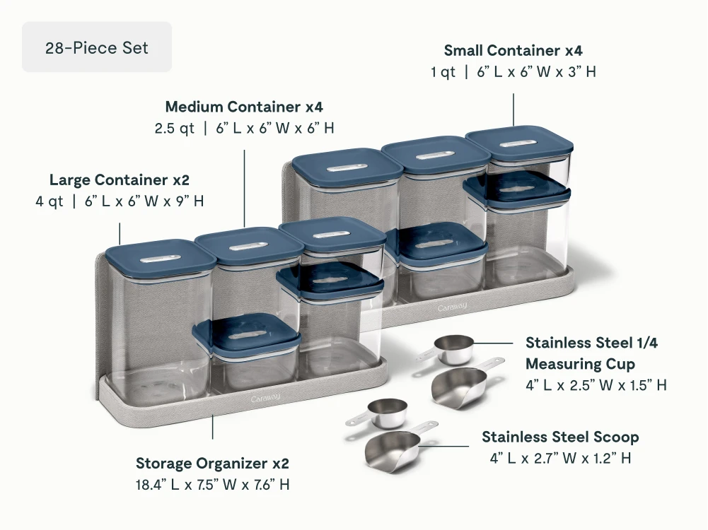 Ultimate Glass Airtight Storage Set - Navy - Detail