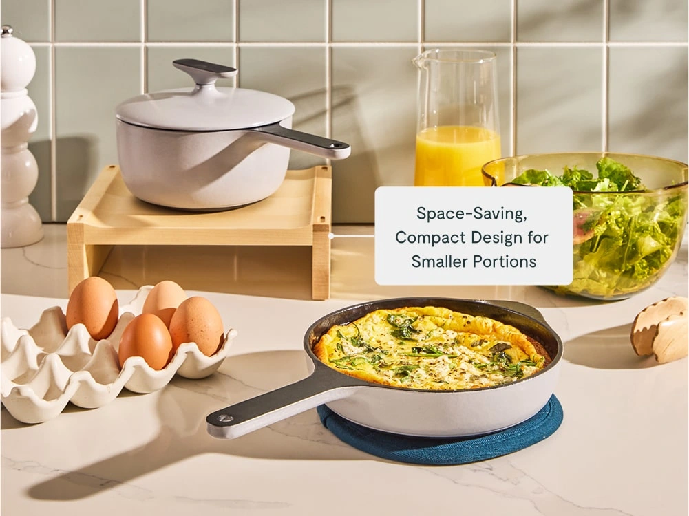 Enameled Cast Iron Mini Duo - Cream - Space Saving Compact Design