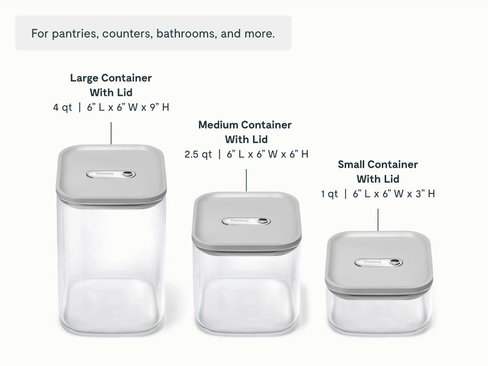 Glass Airtight Container Trio - Gray - Detail