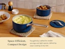 Ceramic Sauce Pan Duo - Navy - Tablescape Lifestyle