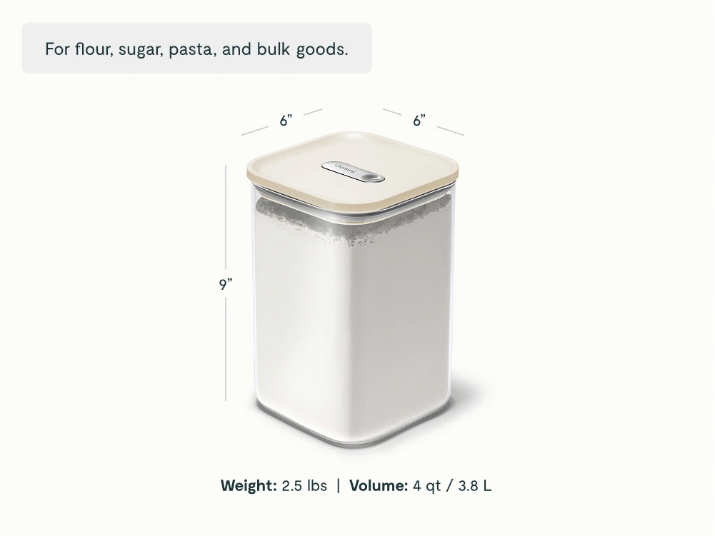 Large Glass Airtight Container - Cream - Detail