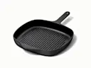 Enameled Cast Iron Grill Pan - Charcoal - Hero