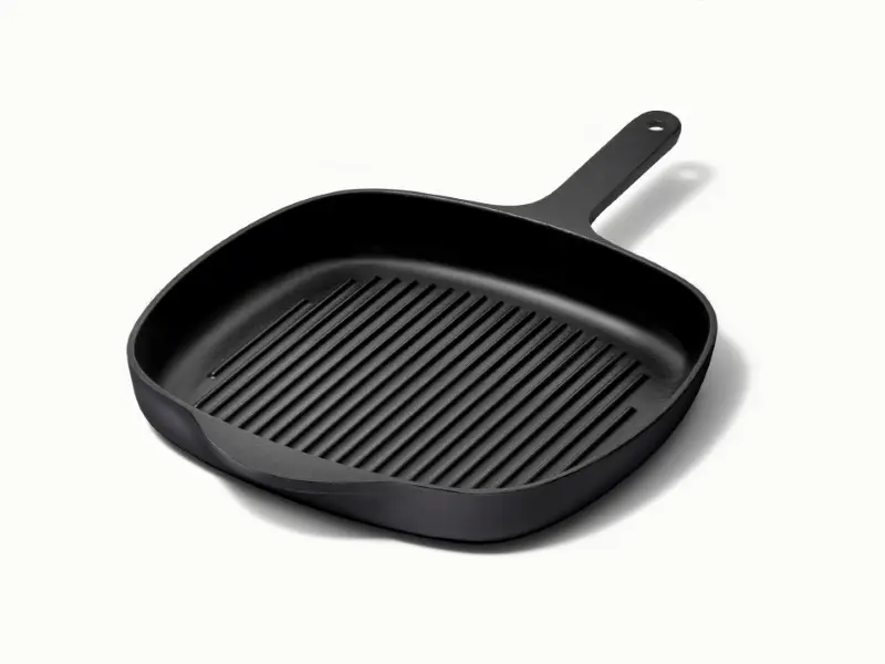Enameled Cast Iron Grill Pan - Charcoal - Hero