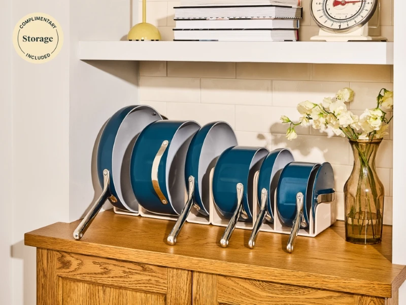 Deluxe Cookware Set - Navy - Complimentary Storage Included