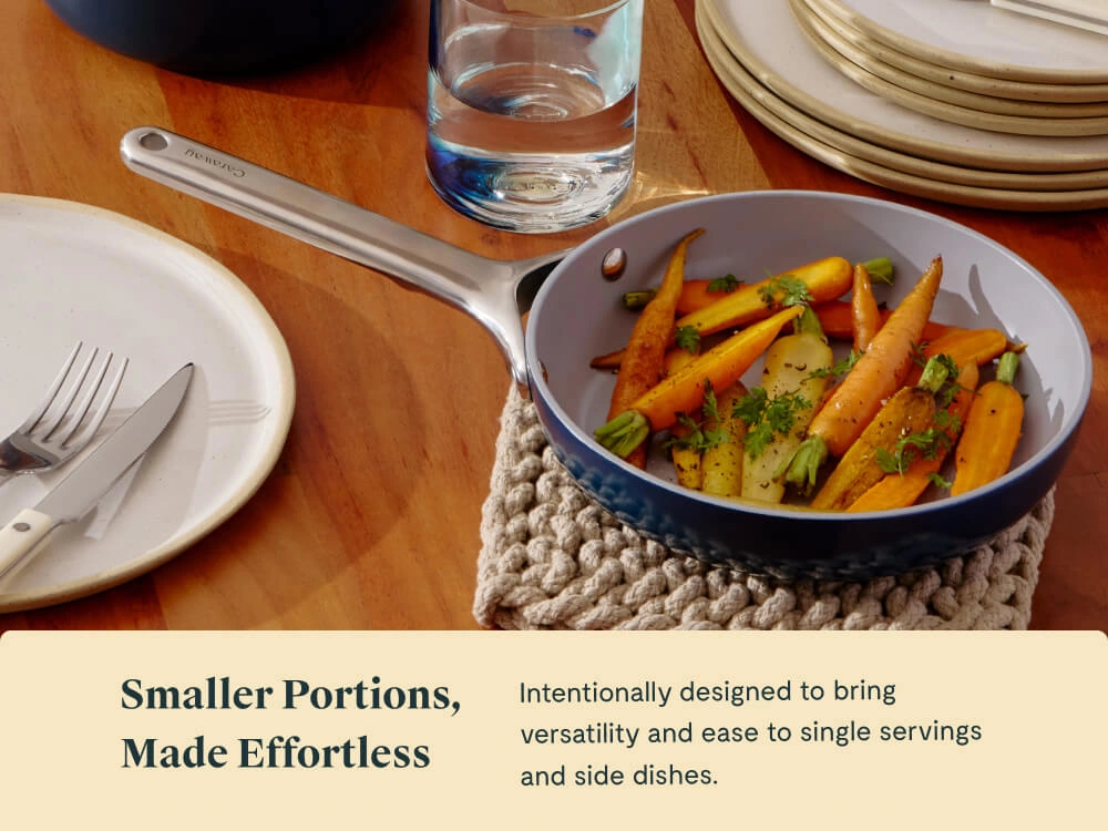 Ceramic Mini Fry Pan - Saute Pan - Navy - Tablescape Lifestyle v2