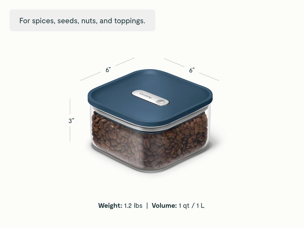Small Glass Airtight Container - Navy - Detail