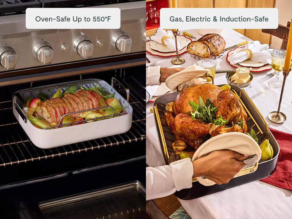 Ceramic Roasting Pan - Stovetop Oven Lifestyle