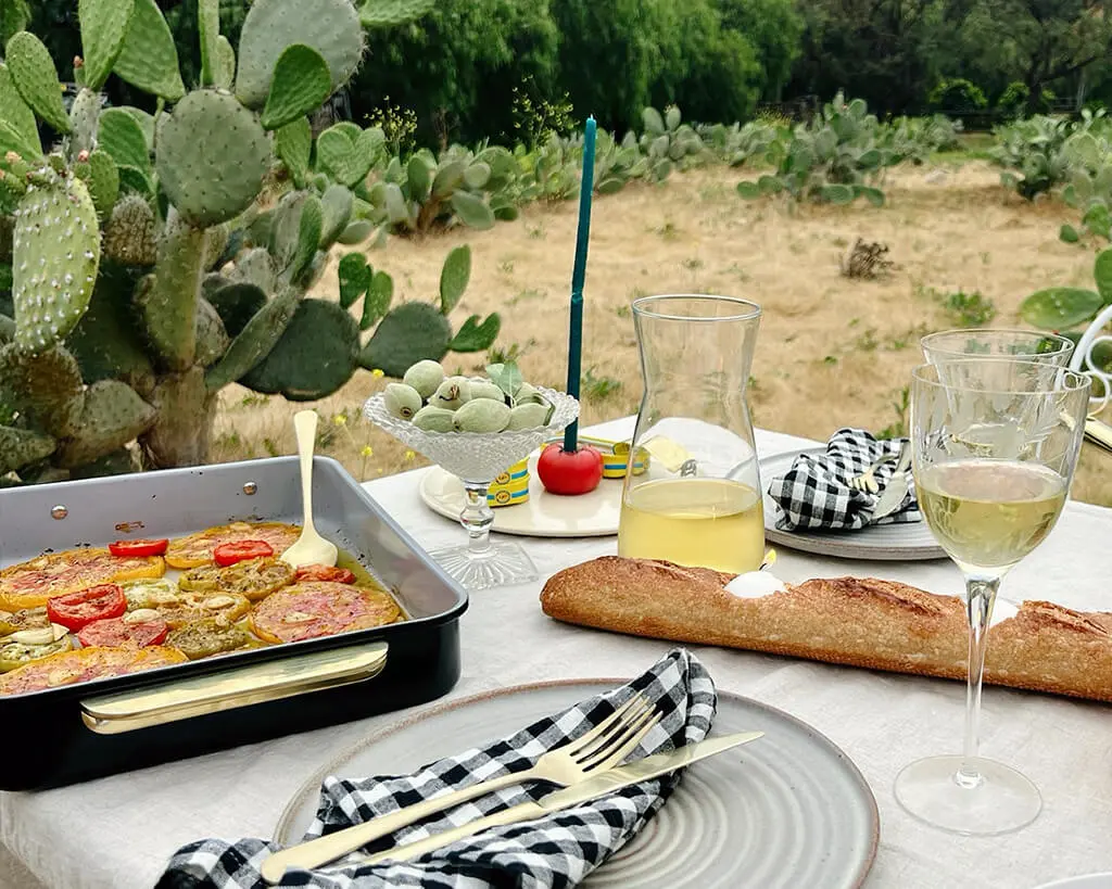 Rectangle Pan - Navy - On Tablescape