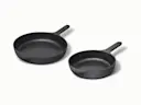 Enameled Cast Iron Skillet Duo - Charcoal - Hero