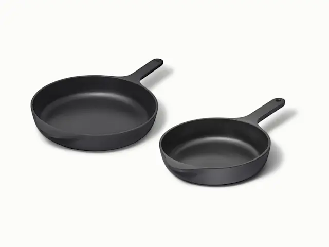 Enameled Cast Iron Skillet Duo - Charcoal - Hero