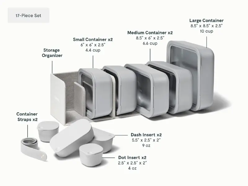 Food Storage Set - Gray - Detail