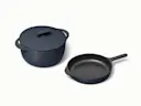 Enameled Cast Iron Skillet & Dutch Oven Duo - Midnight Blue - Hero