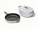 Large Enameled Cast Iron Duo - Gray - Hero