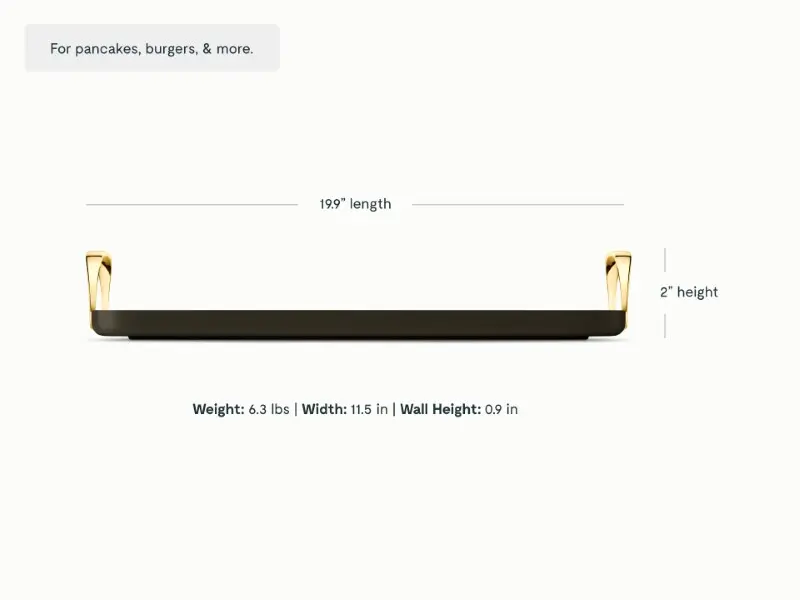 Double Burner Griddle - Black - Detail