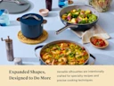 Ceramic Cookware+ Set - Navy - Tablescape Lifestyle
