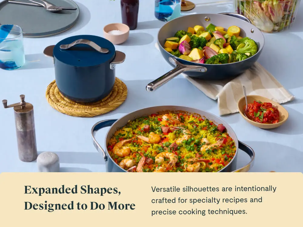 Ceramic Cookware+ Set - Navy - Tablescape Lifestyle