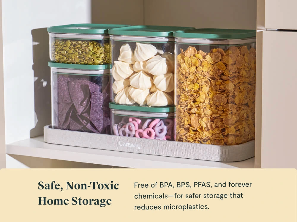 Glass Airtight Container Set - Cream - Safe Non Toxic Home Storage