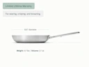 Fry Pan - Stainless Steel - Weight Dimensions