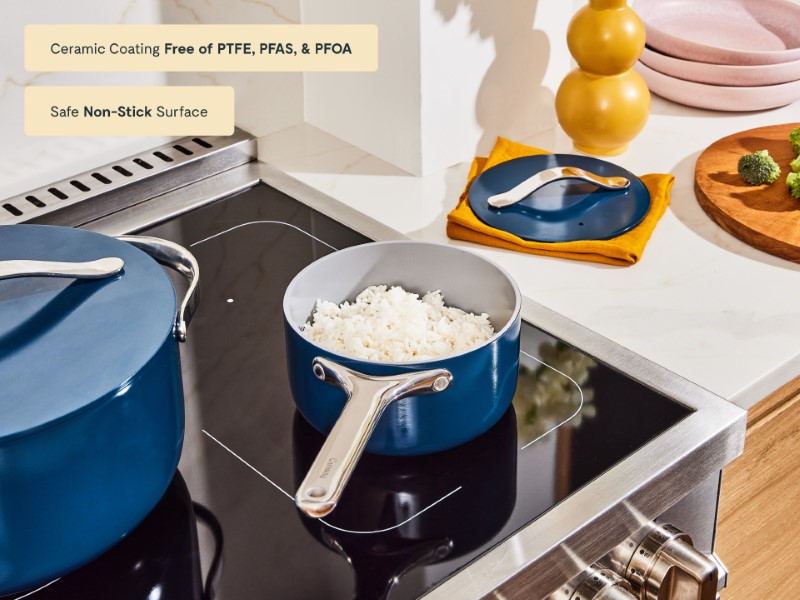 Mini Sauce Pan - Navy - Making Rice Nonstick Surface