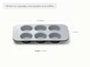 6 Cup Muffin Pan - Black - Detail
