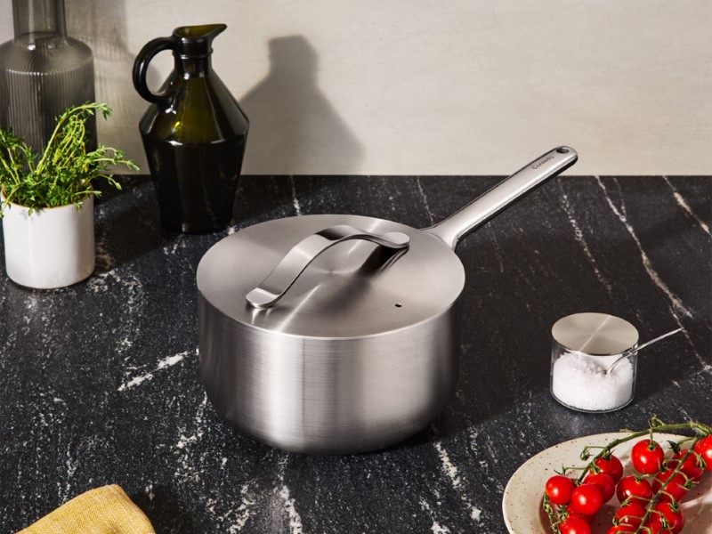 Sauce Pan - Stainless Steel - Lifestyle on Countertop