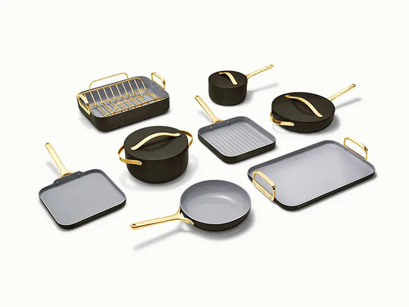 Ceramic-Coated Cookware Bundle - Black - Hero