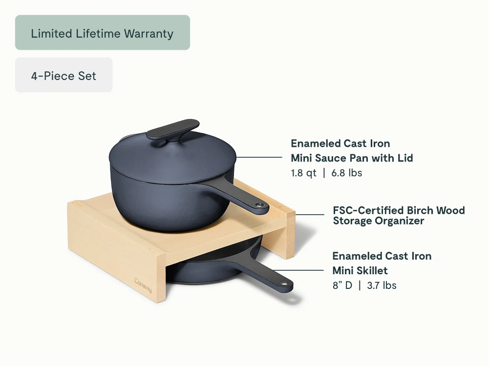 Enameled Cast Iron Minis Duo - Midnight Blue - Detail