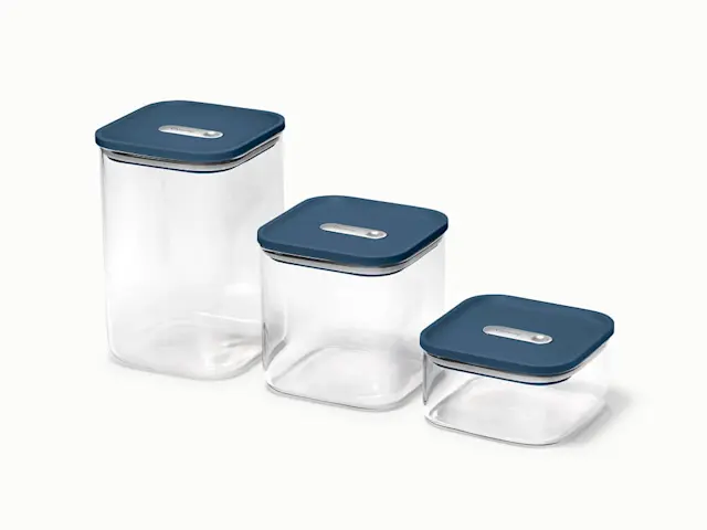 Glass Airtight Container Trio - Navy - Hero