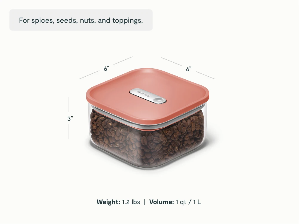 Small Glass Airtight Container - Perracotta - Detail