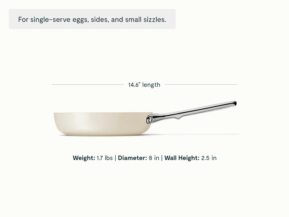 Ceramic Mini Fry Pan - Cream - Detail