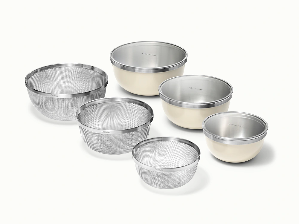 Mixing Bowl and Strainer Set - Cream - Hero