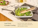 Ceramic Square Grill Pan - Gray - Lifestyle Stove