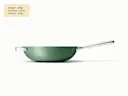 Ceramic Stir Fry Pan - Sage - Detail