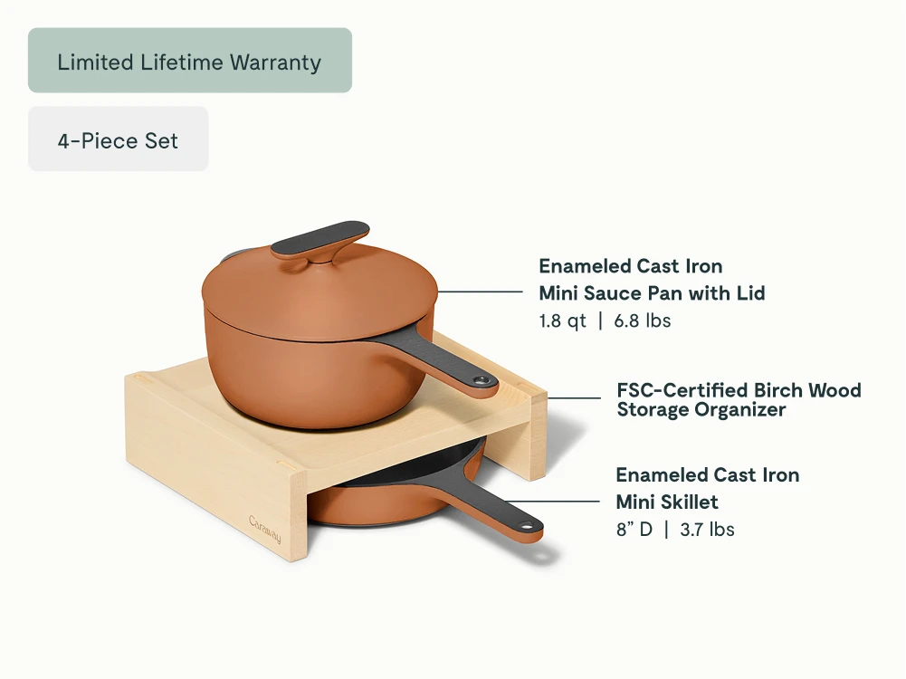 Enameled Cast Iron Minis Duo - Rust - Detail