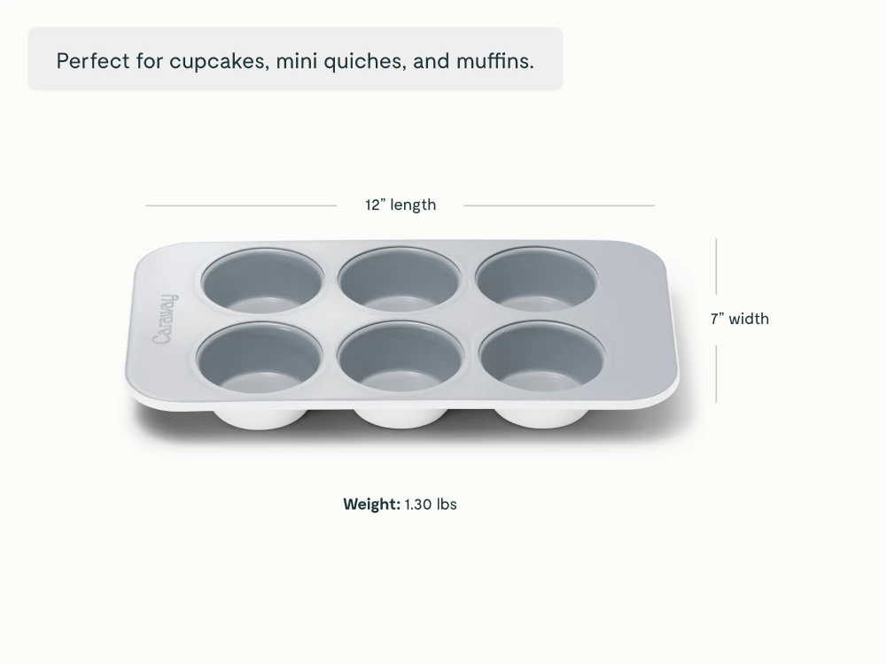 6 Cup Muffin Pan - White - Detail