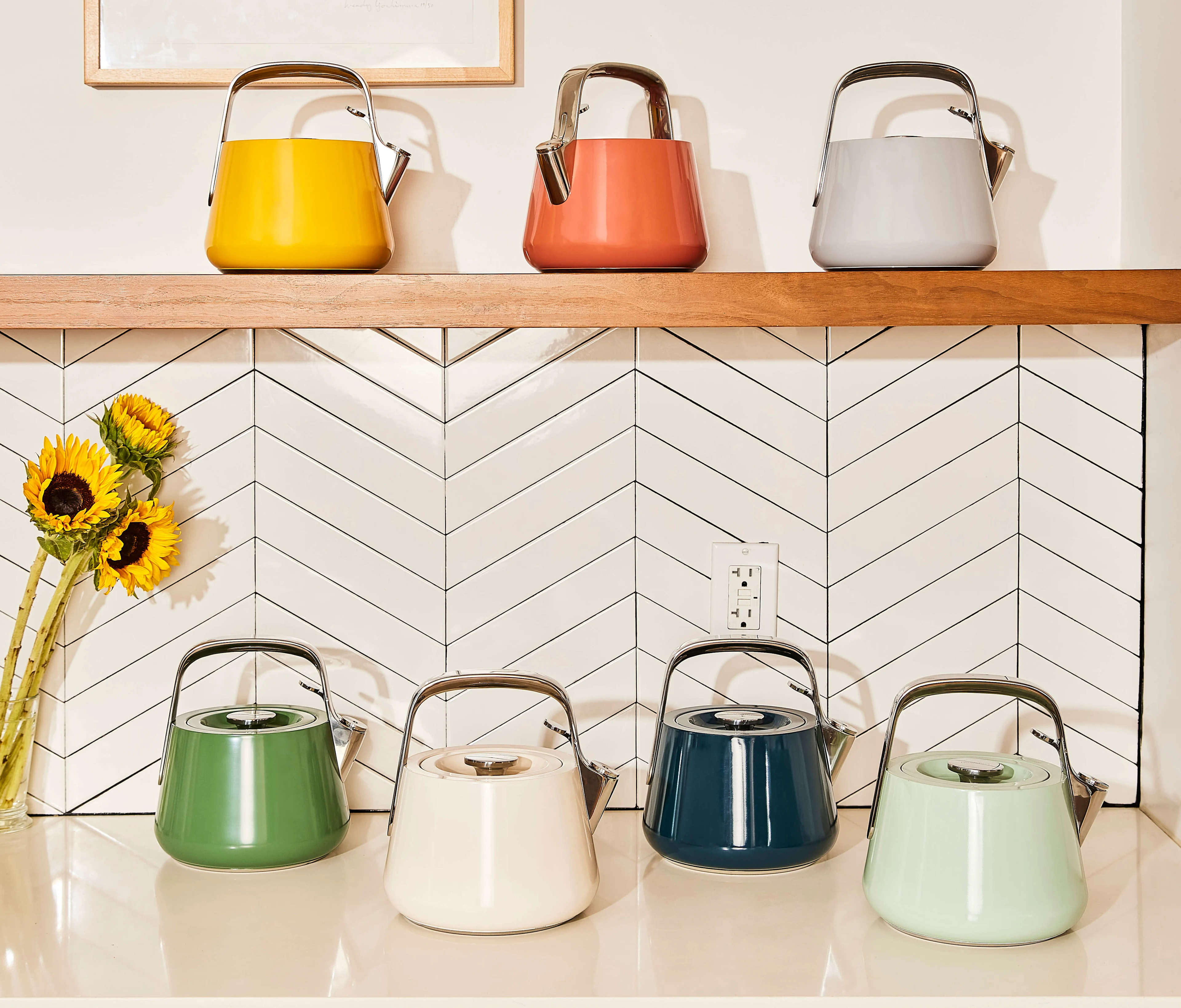 Tea Kettle - All Colors - Assorted Colors - On Counter