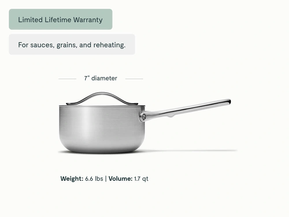 Mini Sauce Pan - Stainless Steel - Weight Dimensions