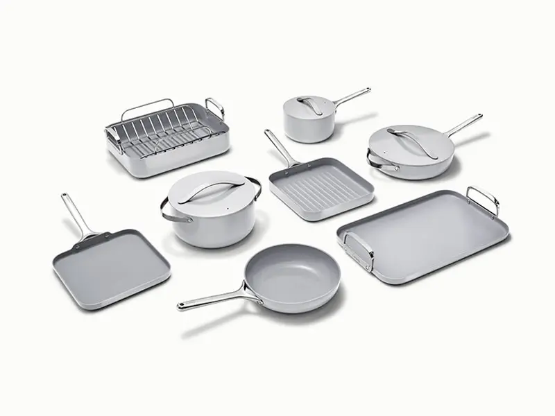 Ceramic-Coated Cookware Bundle - Gray - Hero