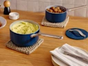Ceramic Mini Sauce Pan - Navy - Tablescape Lifestyle