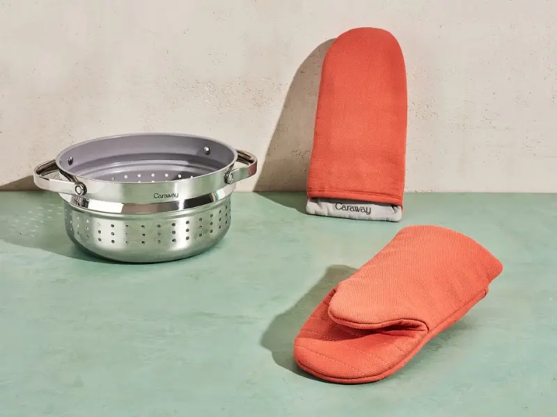 Oven Mitts - Perracotta - With Mini Strainer