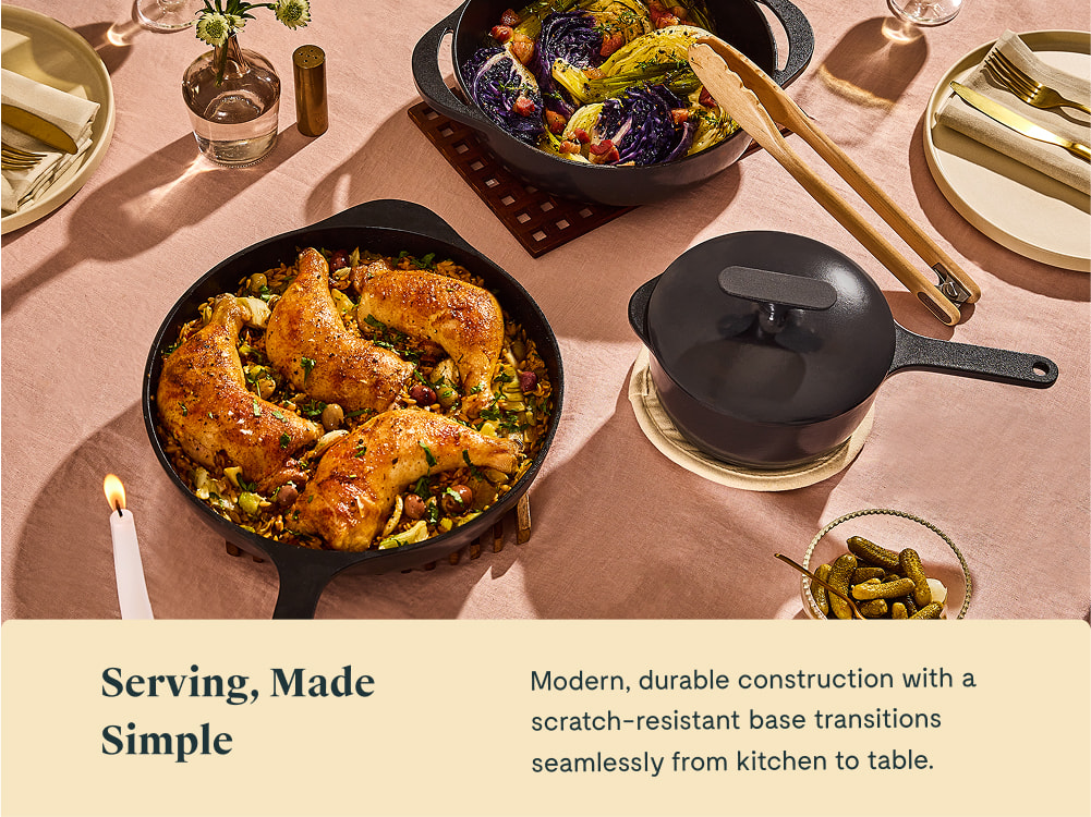 Enameled Cast Iron Cookware - Charcoal - Serving Made Simple