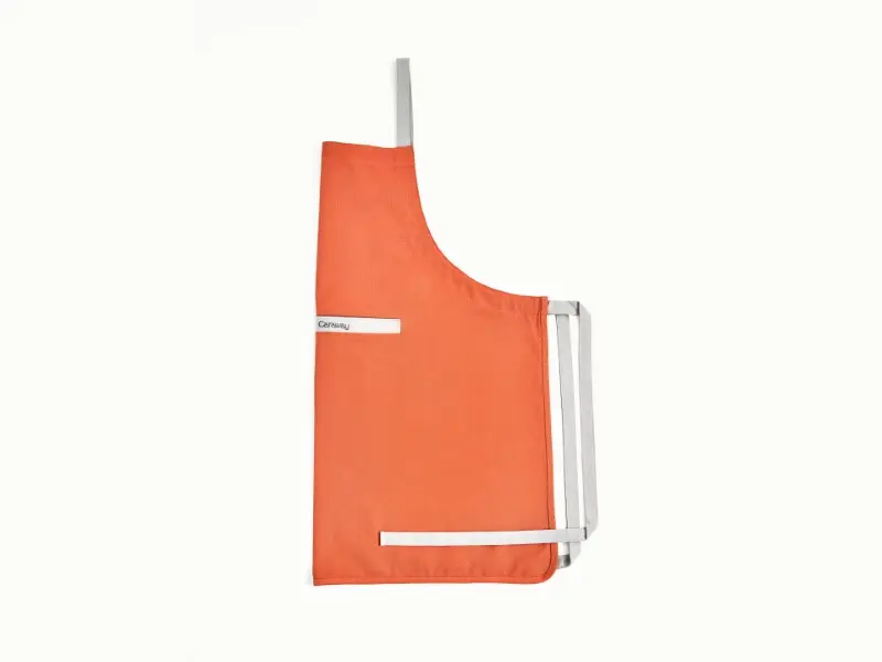 Linen Apron - Perracotta - Side View Detail