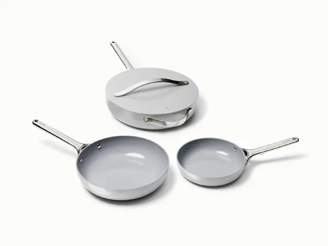 Ceramic Fry Pan Trio - Gray - Hero