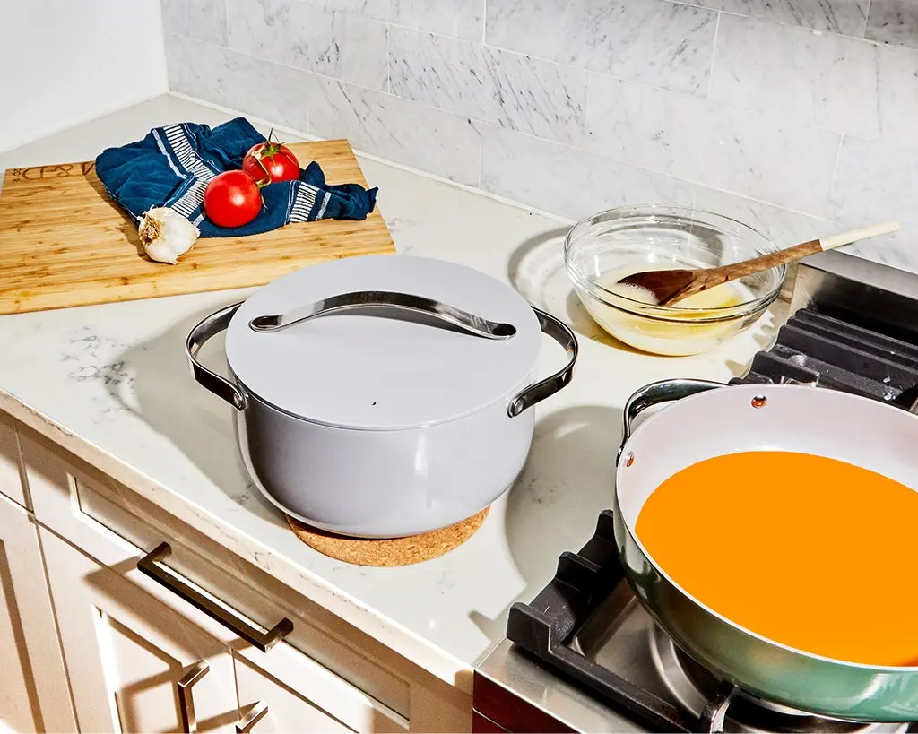 Ceramic Cookware - Gray - Dutch Oven - On Countertop