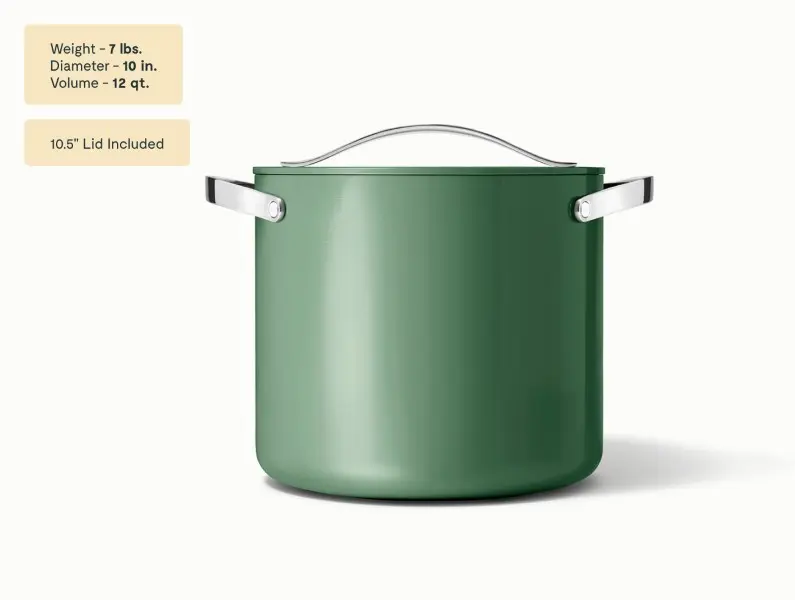 Ceramic Stock Pot - Sage - Side