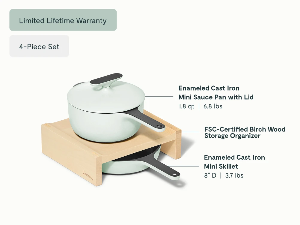 Enameled Cast Iron Minis Duo - Light Mist - Detail