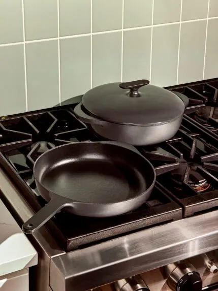Cast Iron Cookware - Skillet and Braiser Duo - Hover